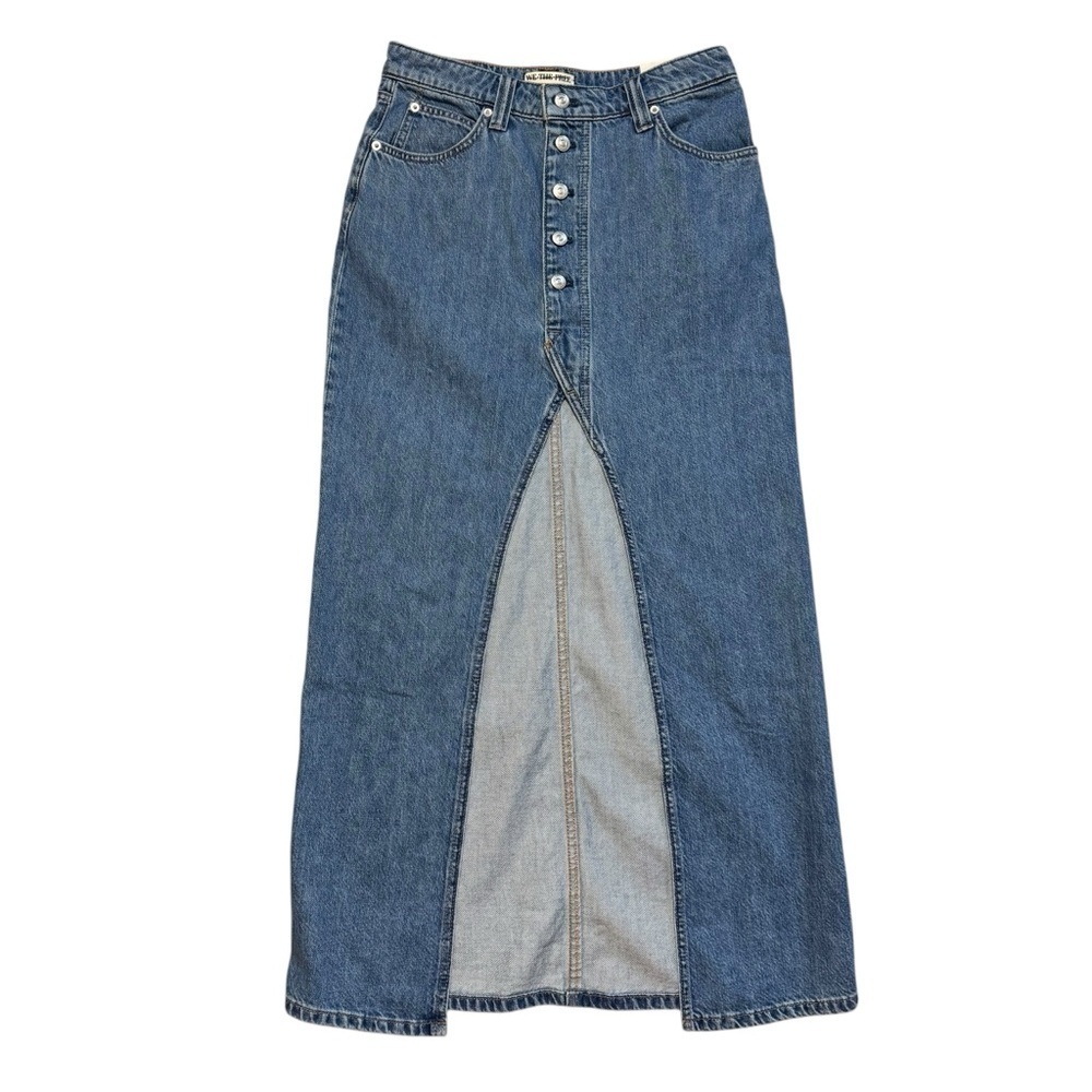 NWT New Free People We The Free Chani Denim Maxi Skirt Size 29 - Picture 2 of 8